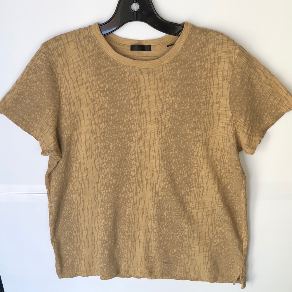 ATM Anthony Thomas Melillo Tan Crew Neck Short Sleeves Top Tee Shirt Siz…